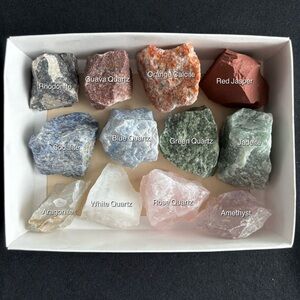 Set of 12 Crystals / Precious Stones / Gemstones / Minerals